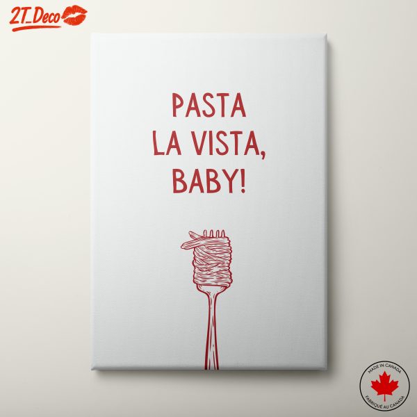 Whimsical Pasta Art with Catchy Phrase