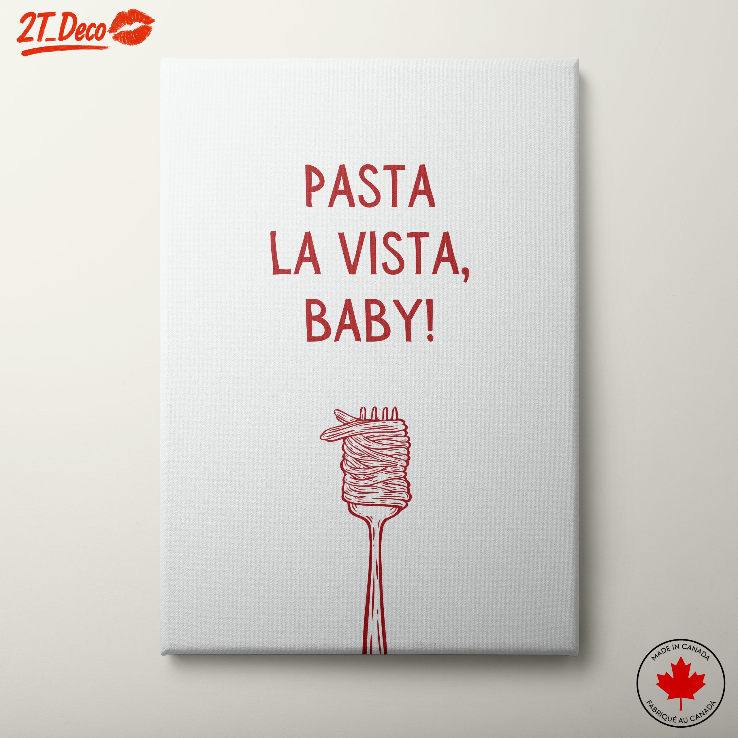 Whimsical Pasta Art with Catchy Phrase
