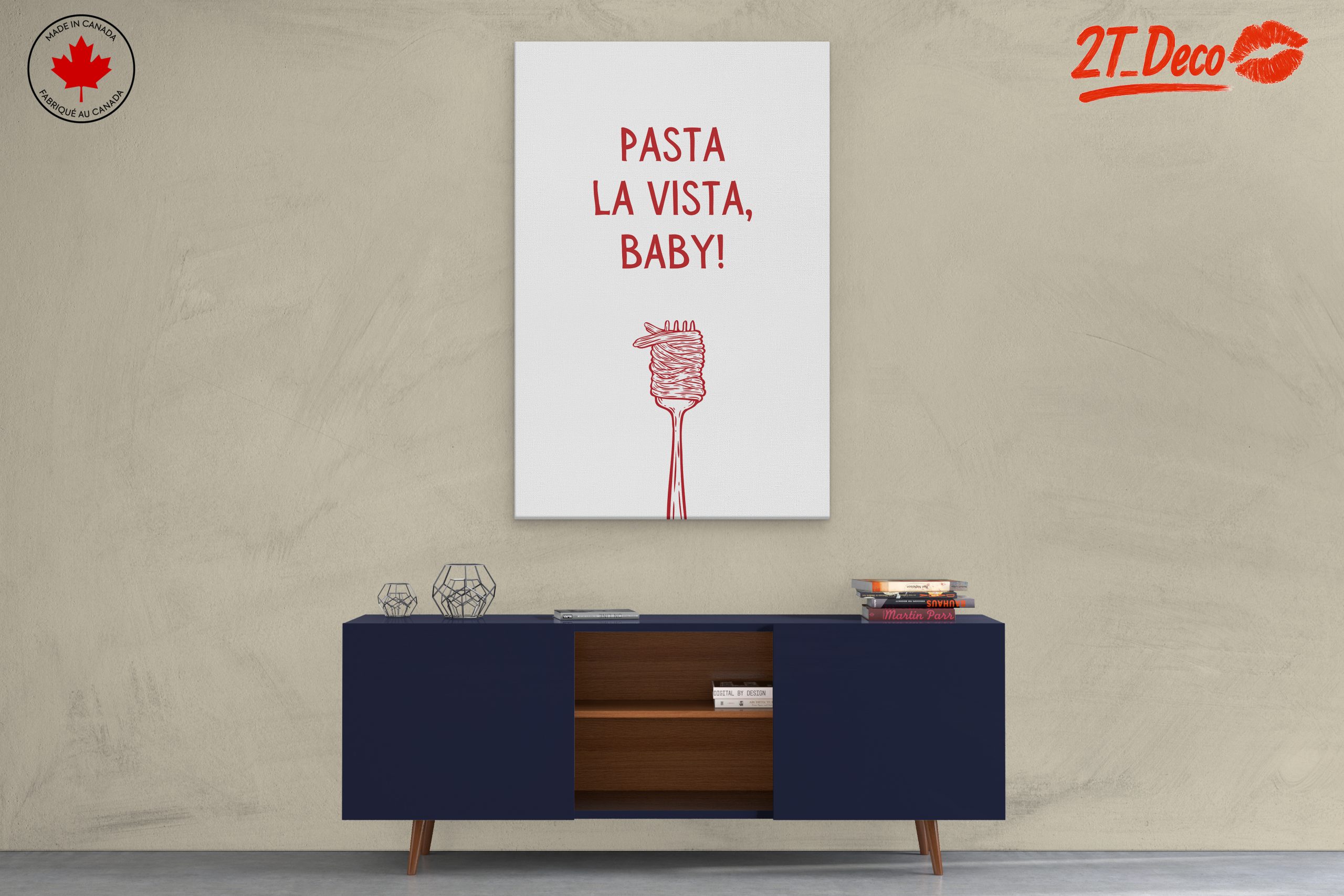 Whimsical Pasta Art with Catchy Phrase - Image 3