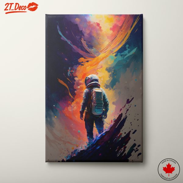 Vibrant Astronaut in Colorful Space Adventure