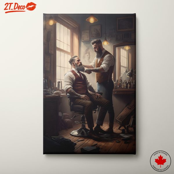 Vintage Barbershop Scene in Soft Light