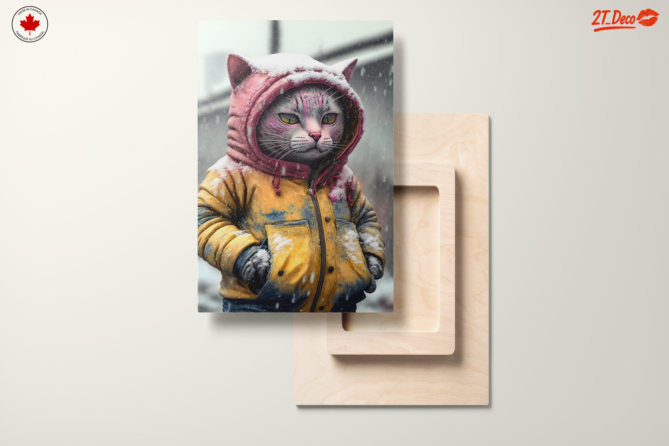Playful Cat in Winter Hoodie Art - Image 11