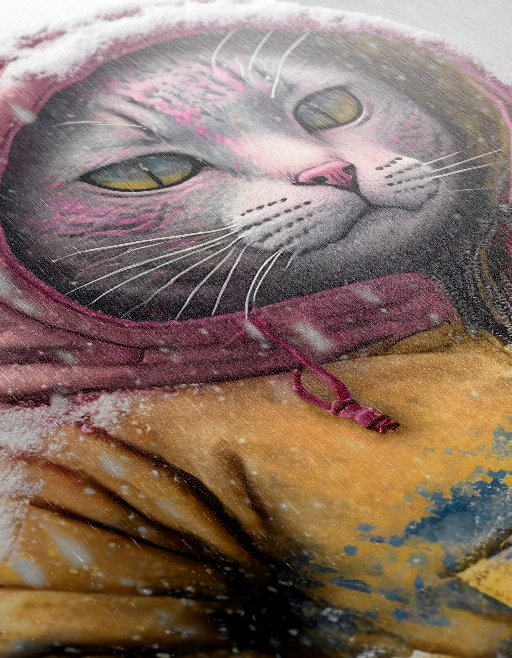 Playful Cat in Winter Hoodie Art - Image 12