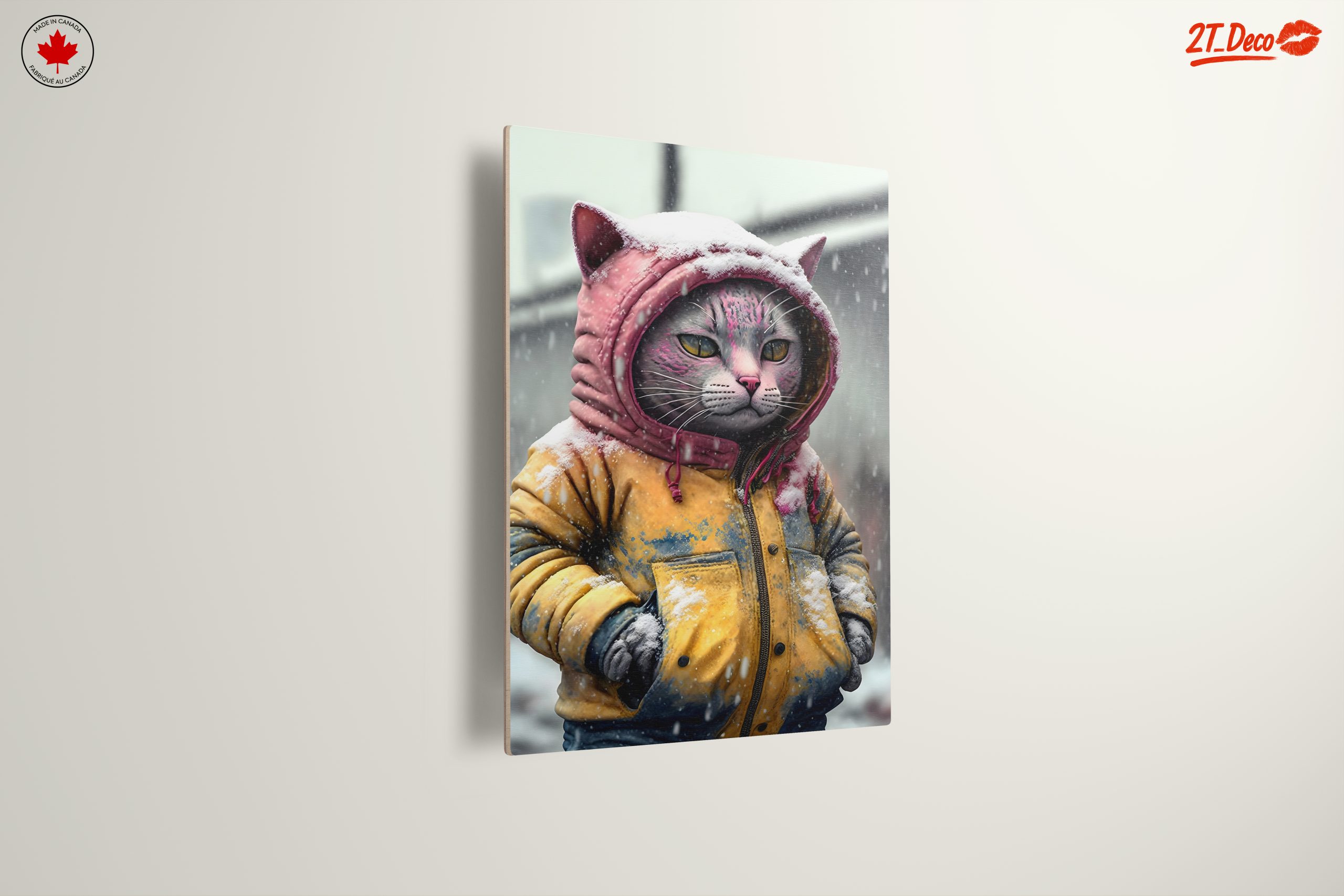 Playful Cat in Winter Hoodie Art - Image 13