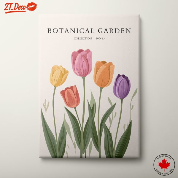 Colorful Tulip Floral Art for Home Decor