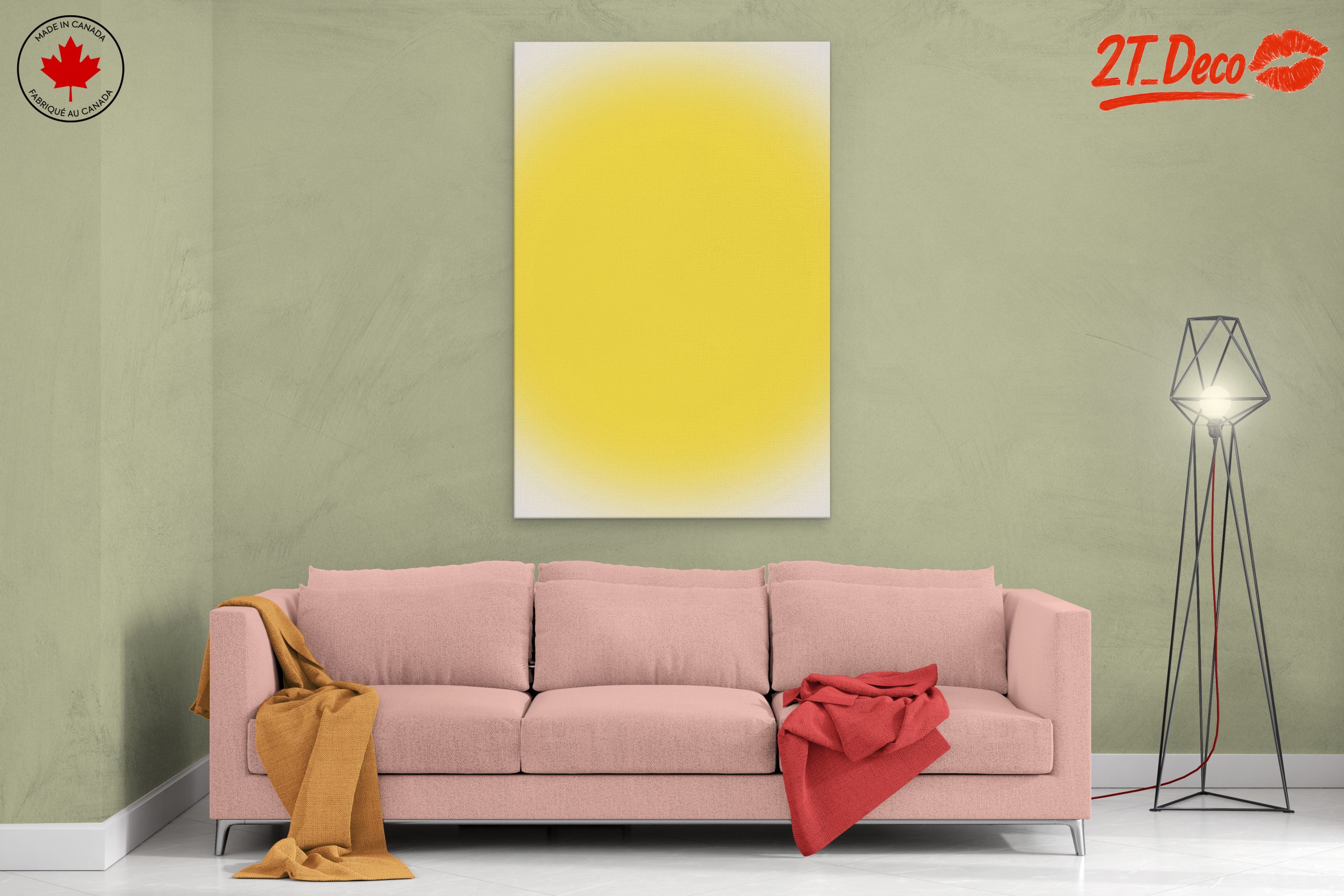 Vibrant Yellow Abstract Art - Image 2