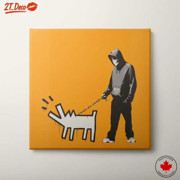 Urban Street Art Featuring Playful Dog