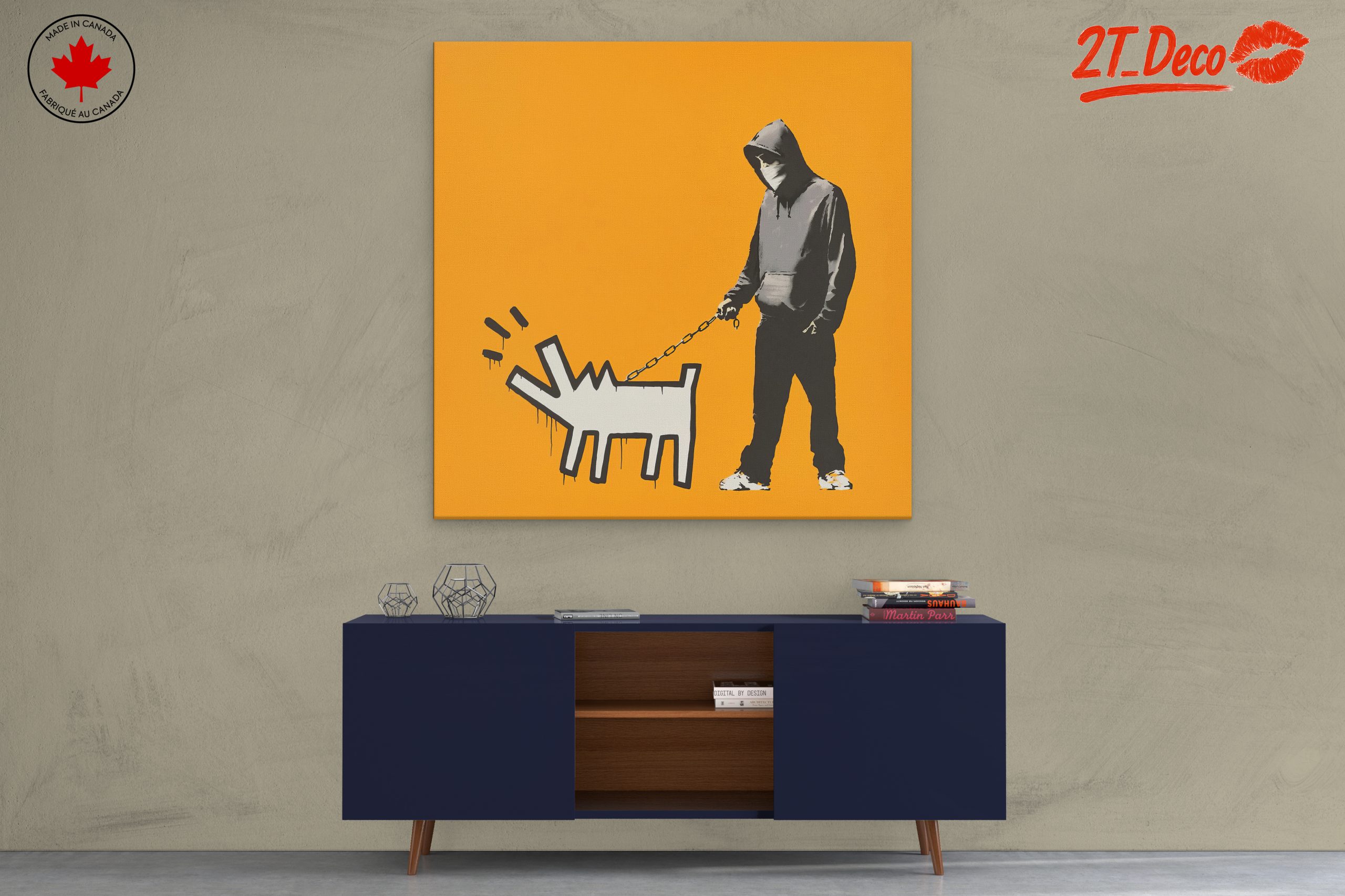 Urban Street Art Featuring Playful Dog - Image 3