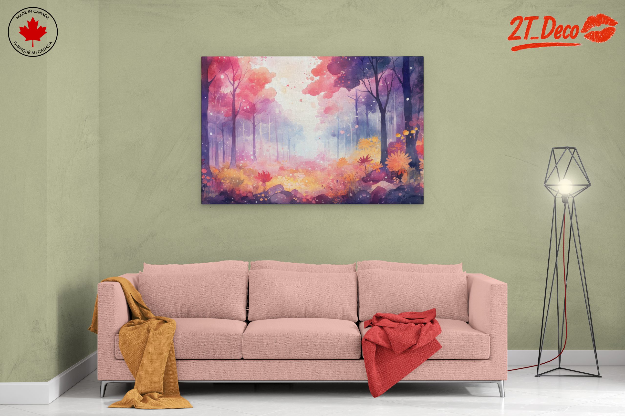 Vibrant Abstract Forest Landscape Art - Image 2