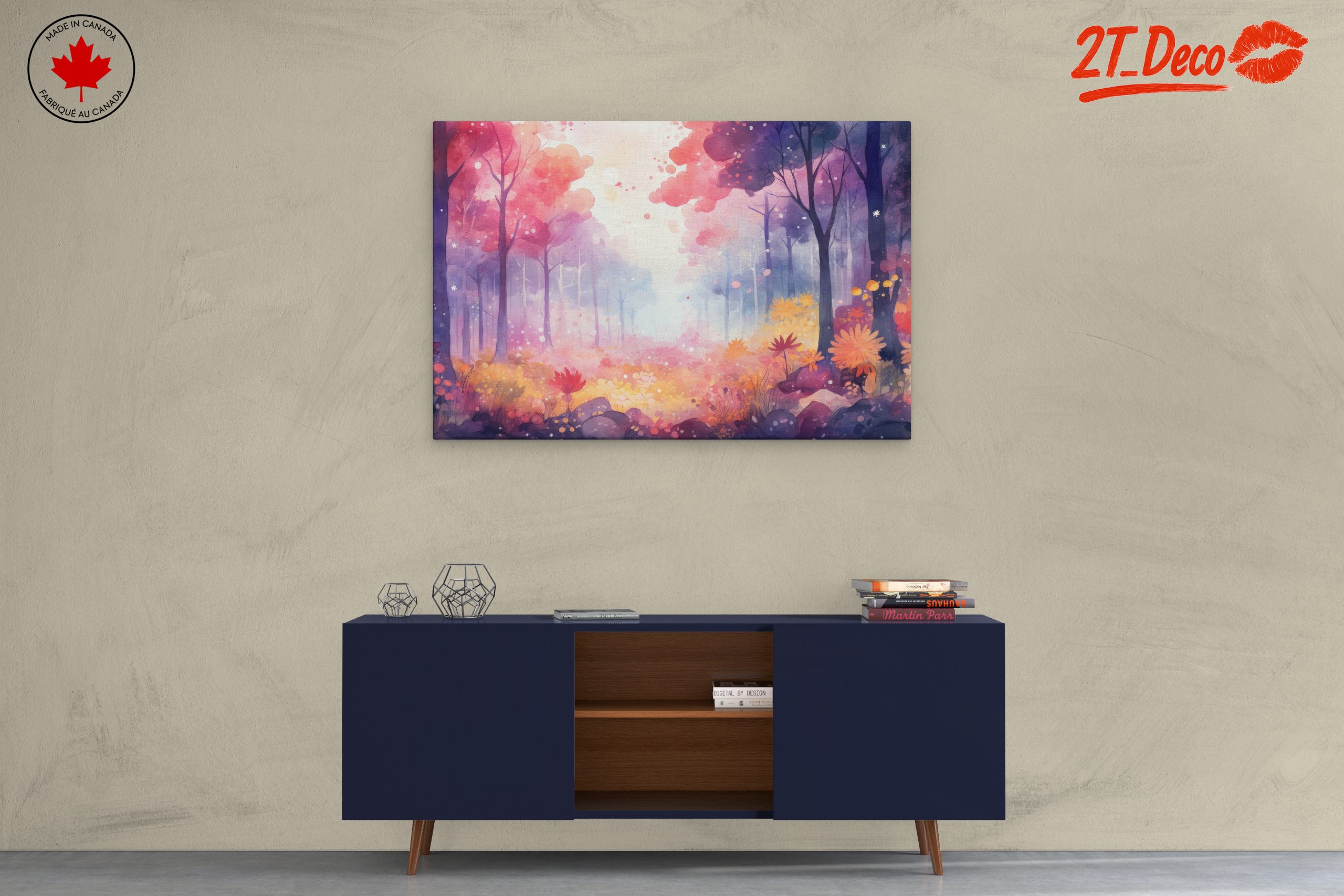 Vibrant Abstract Forest Landscape Art - Image 3