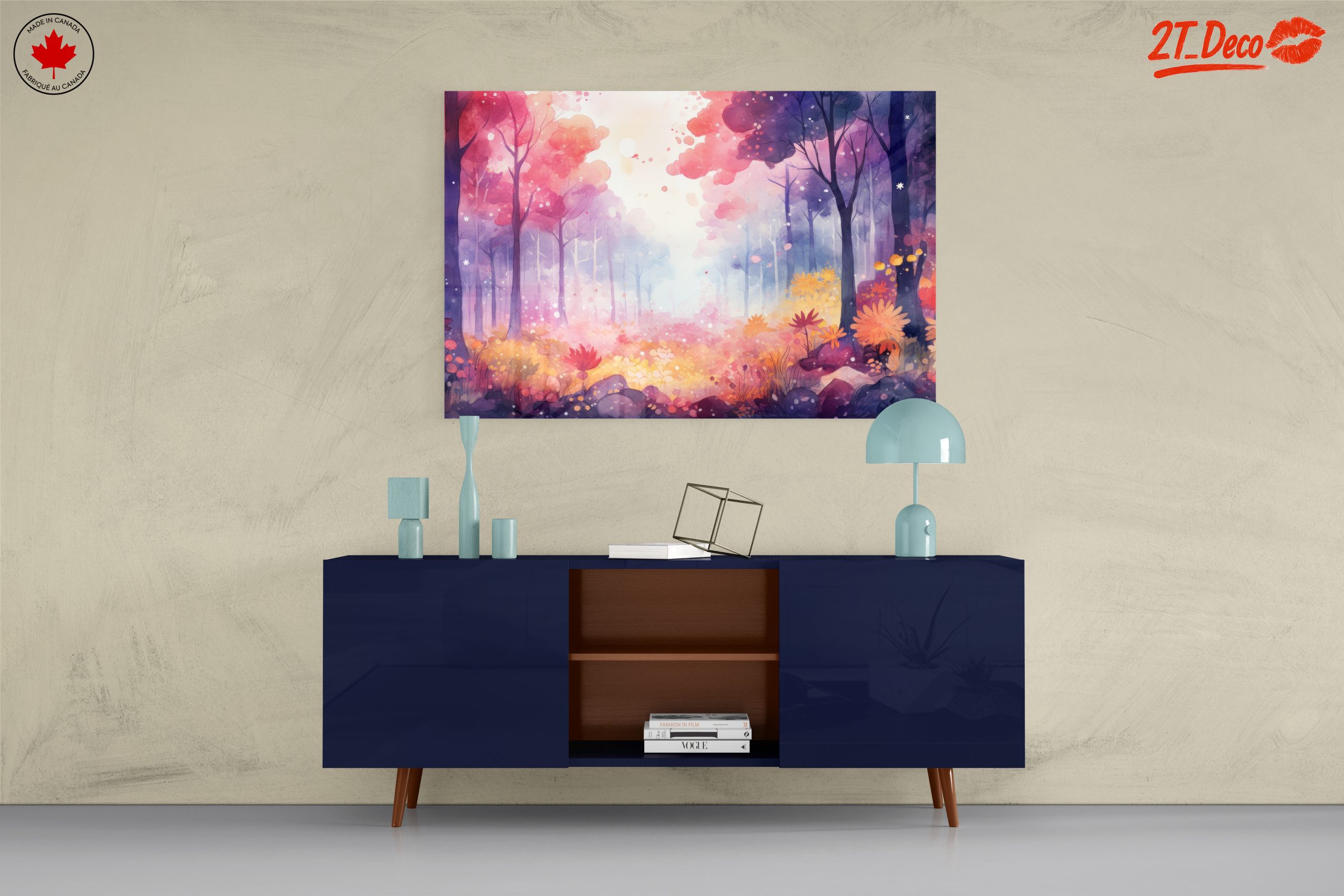 Vibrant Abstract Forest Landscape Art - Image 8