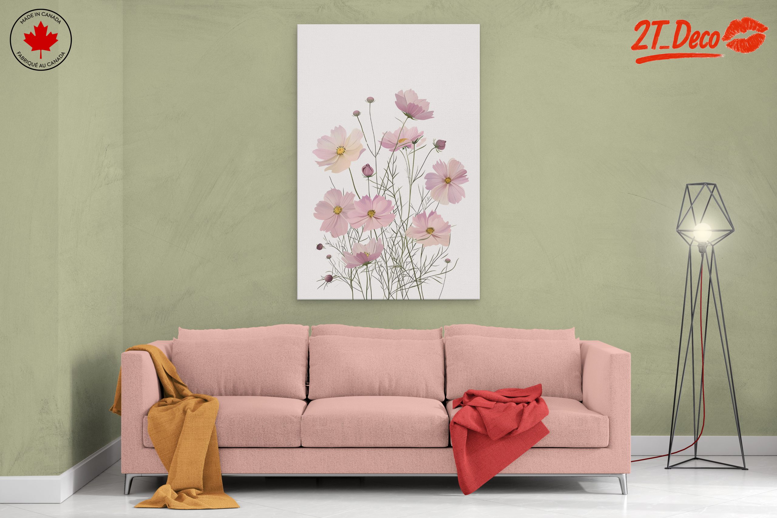 Pink Floral Botanical Artwork - Image 2