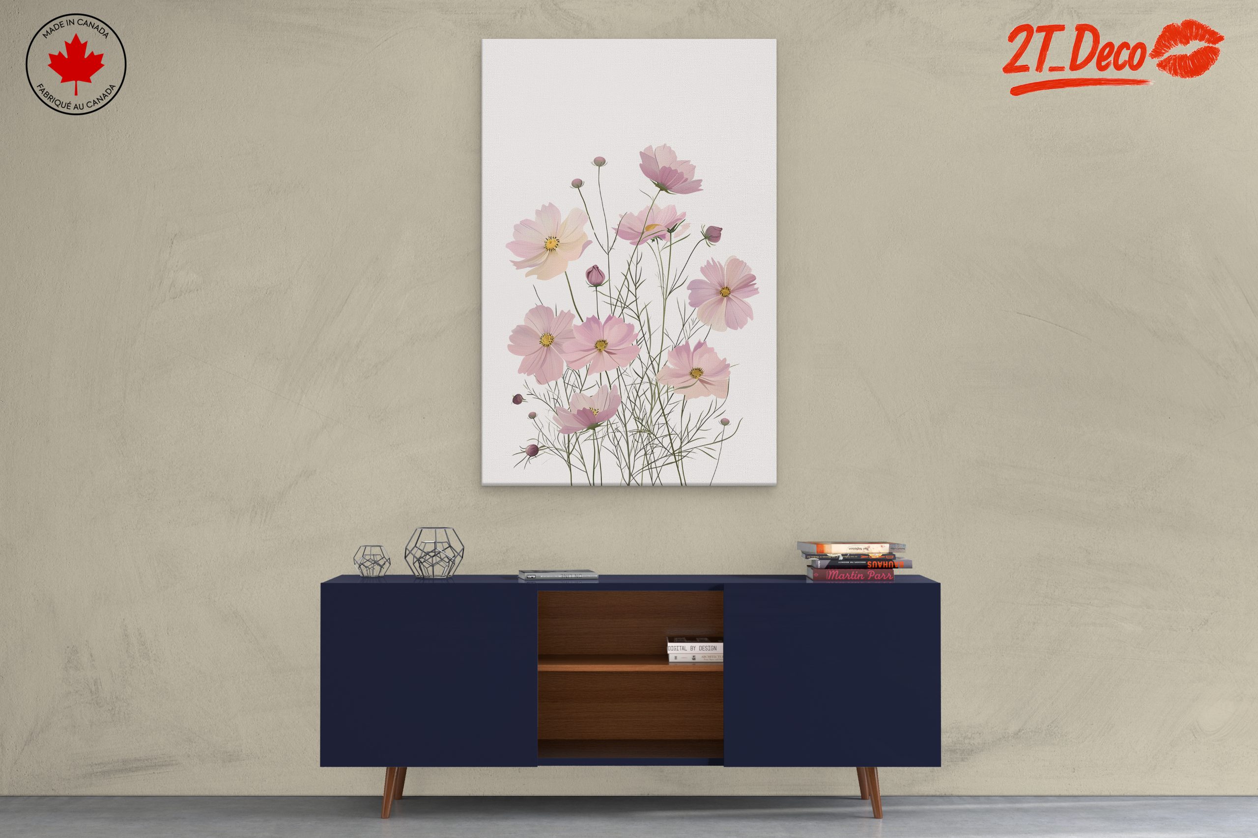 Pink Floral Botanical Artwork - Image 3