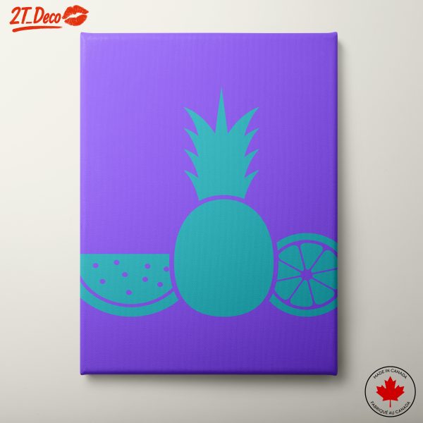Stylized Abstract Fruits on Colorful Background