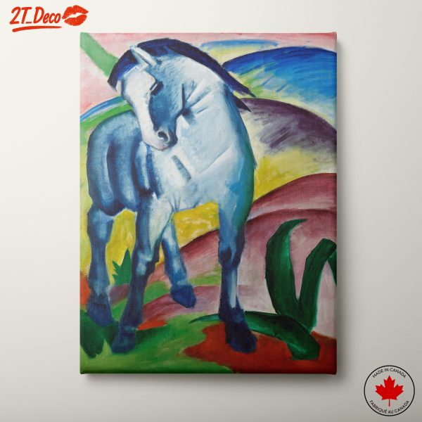 Vibrant Blue Horse Abstract Art