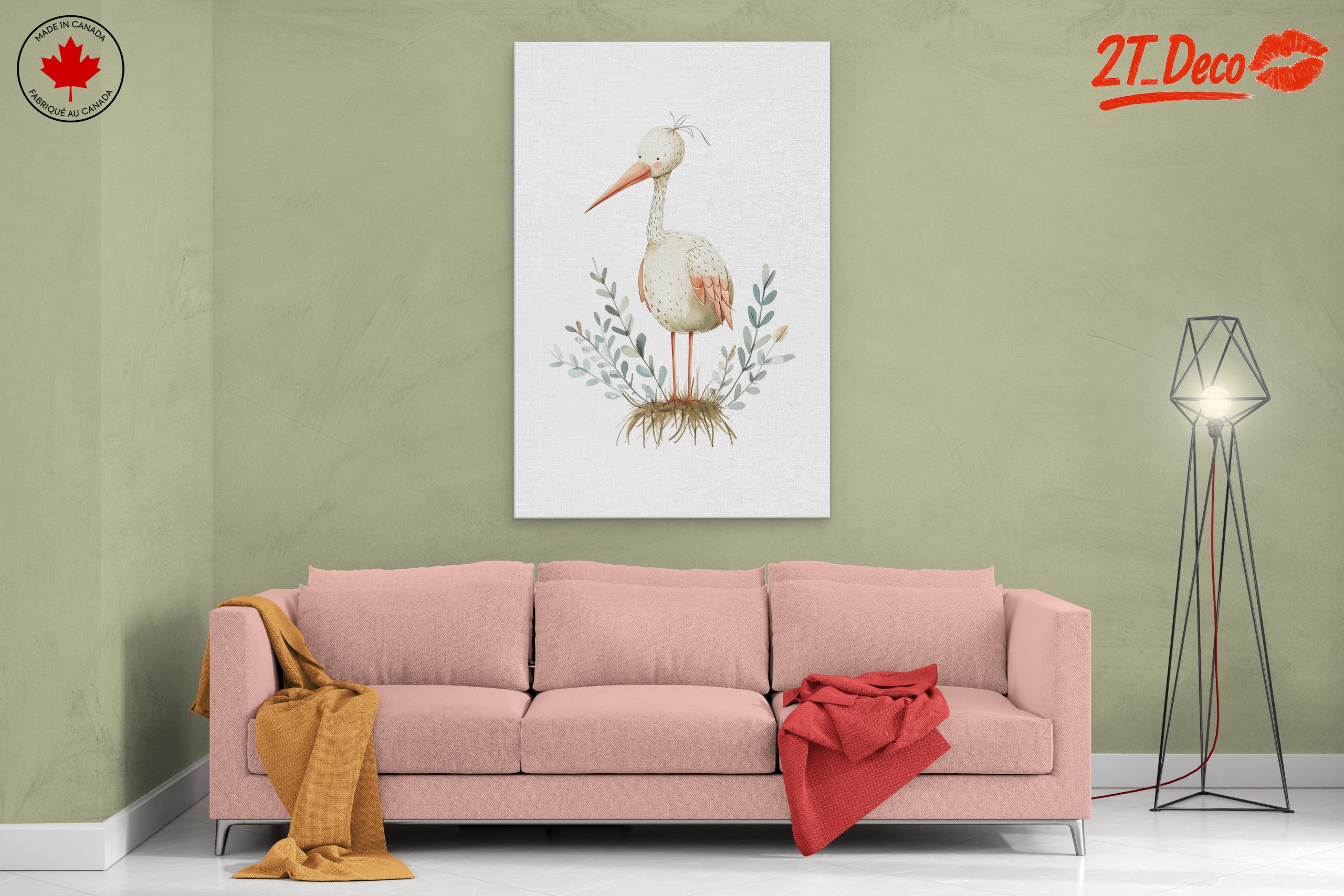 Whimsical Stork Artwork for Kids - Image 2