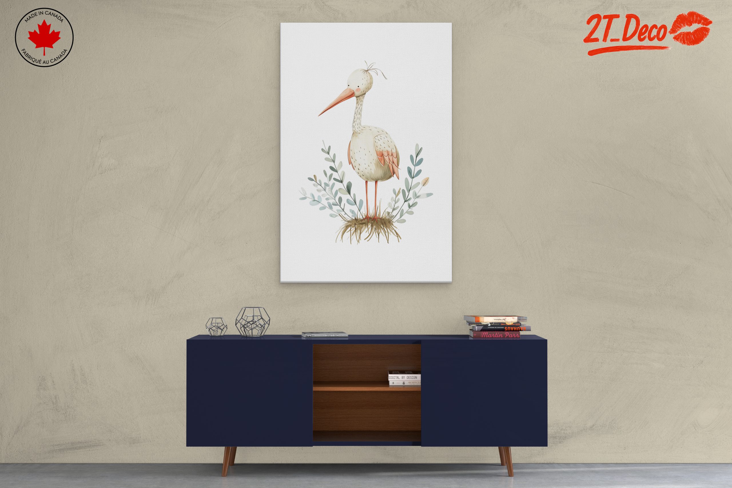 Whimsical Stork Artwork for Kids - Image 3