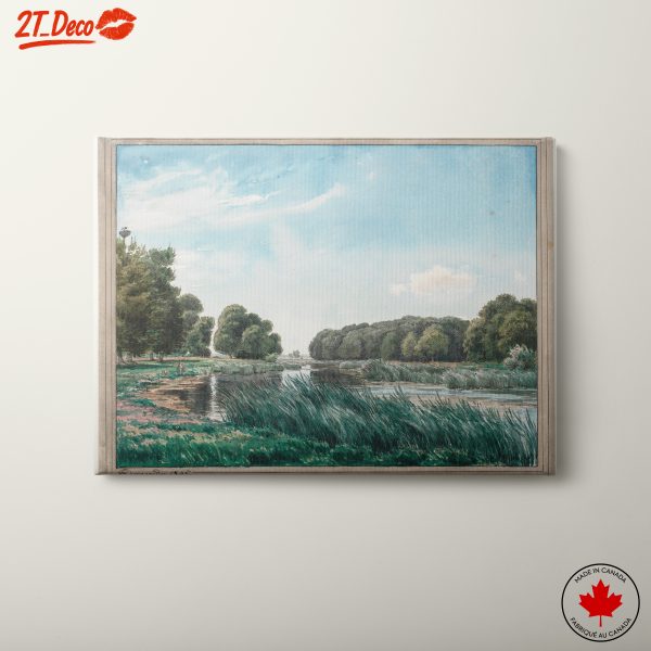 Serene River Landscape with Lush Trees