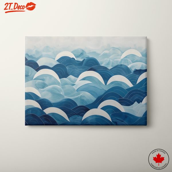 Stylized Abstract Marine Waves Artwork