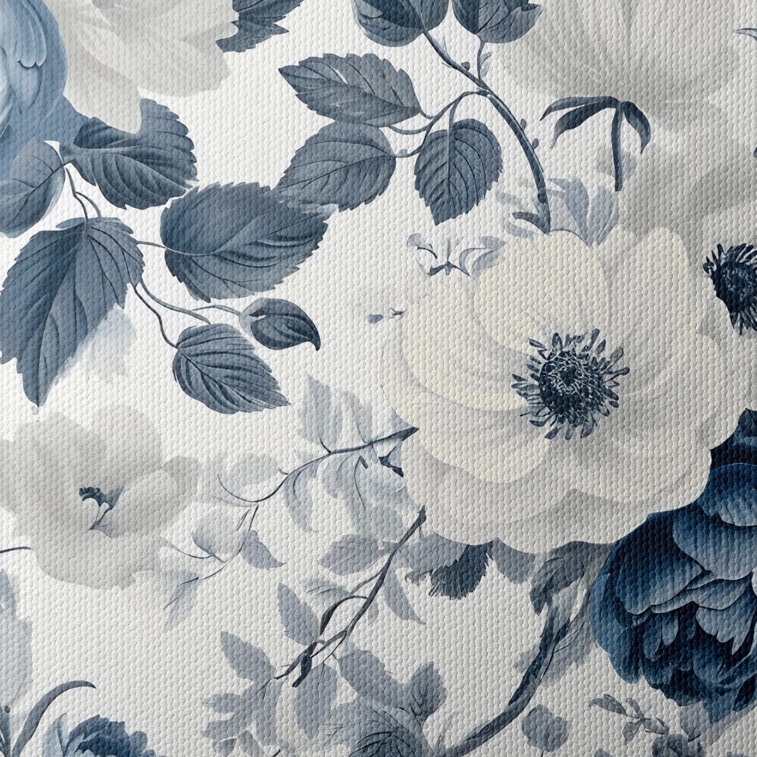 Elegant Blue and White Floral Art - Image 4