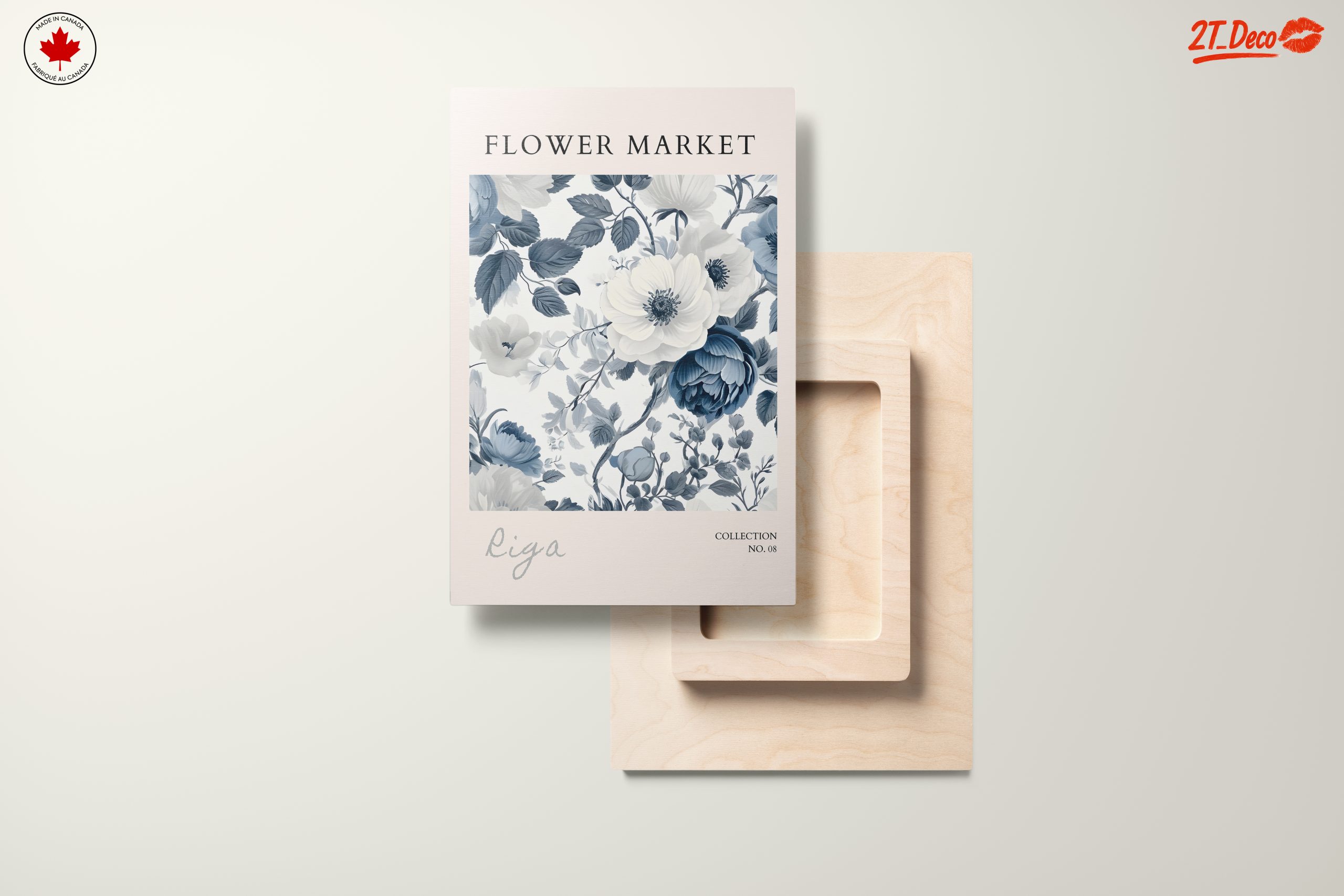 Elegant Blue and White Floral Art - Image 11