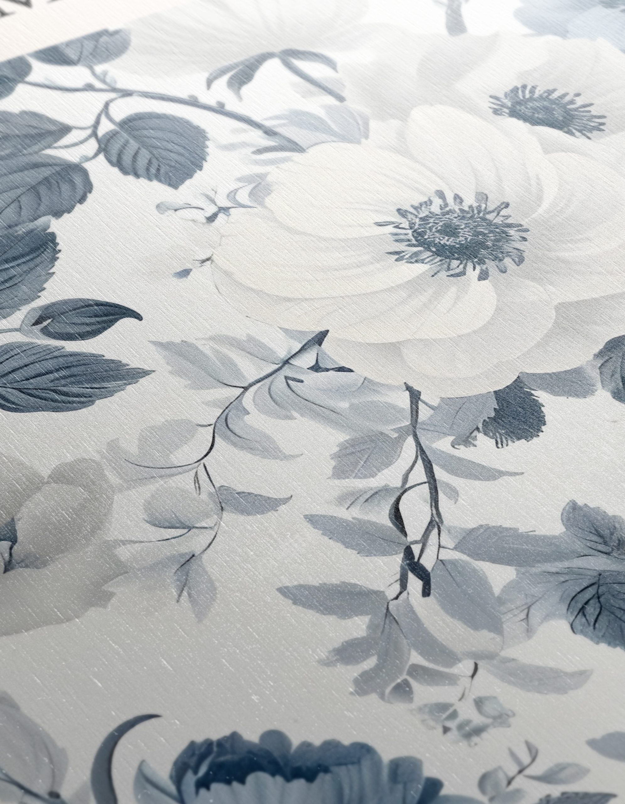 Elegant Blue and White Floral Art - Image 12