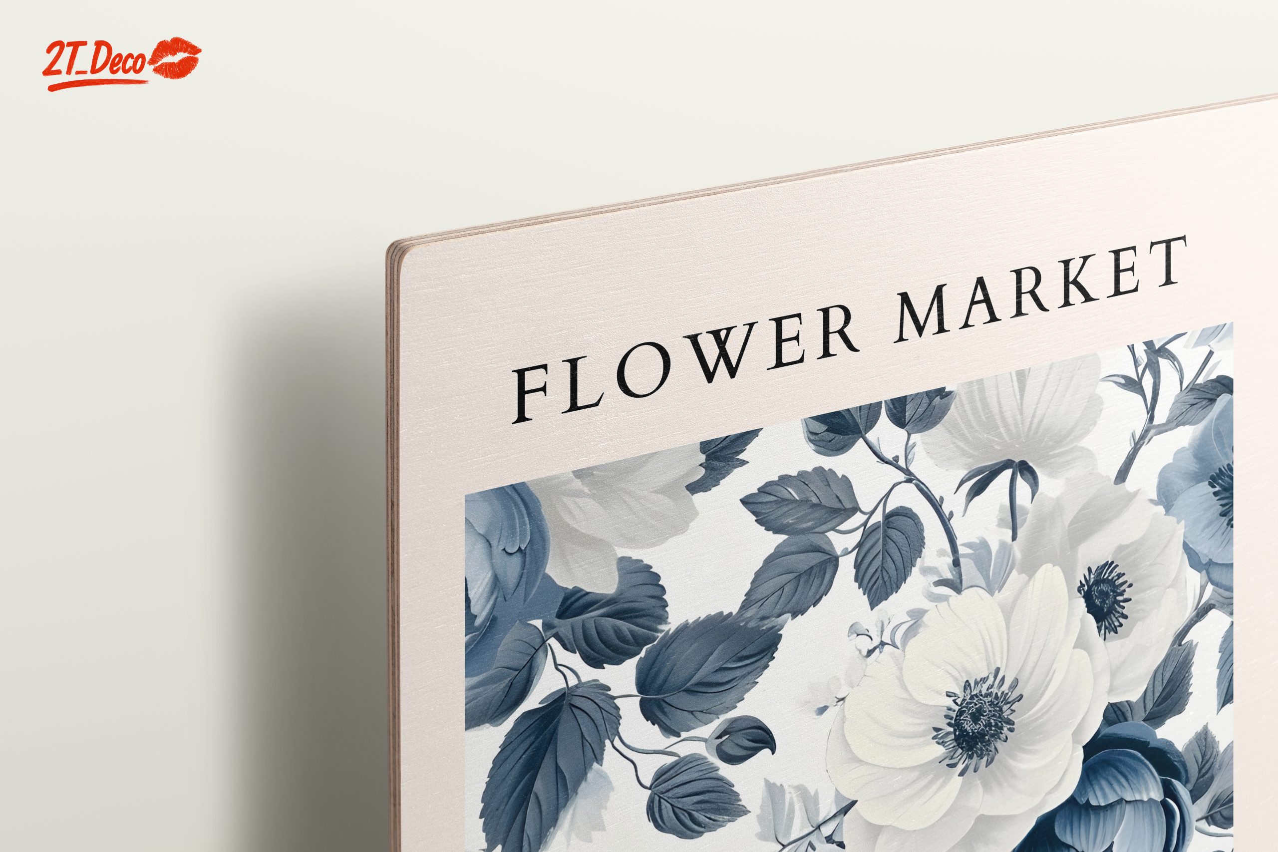 Elegant Blue and White Floral Art - Image 15