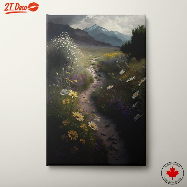 Scenic Adventure Landscape with Wildflowers