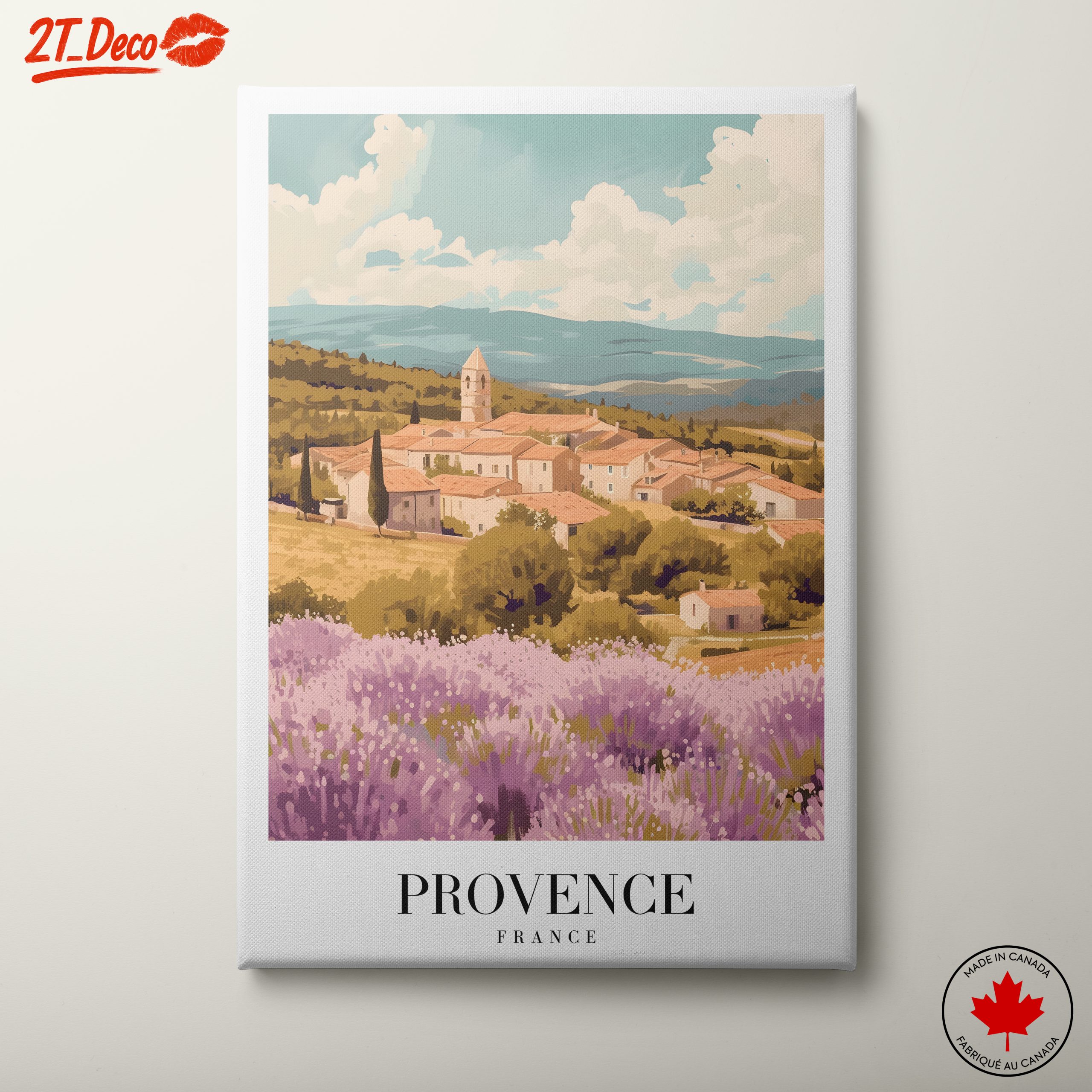Provence Landscape Art with Lavender Fields