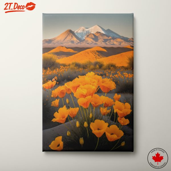 Vibrant Nature Landscape with Orange Flowers