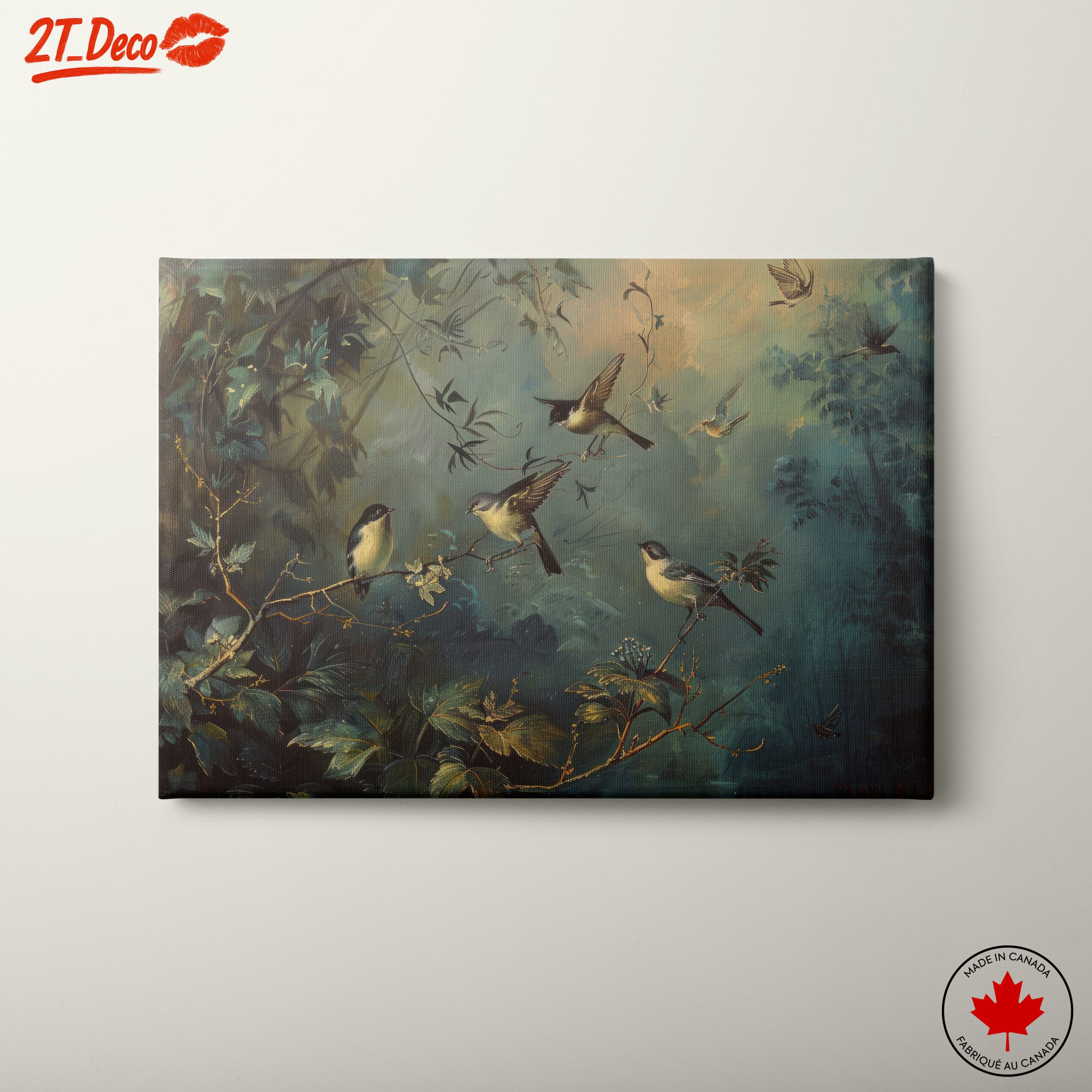Serene Birds Among Lush Foliage