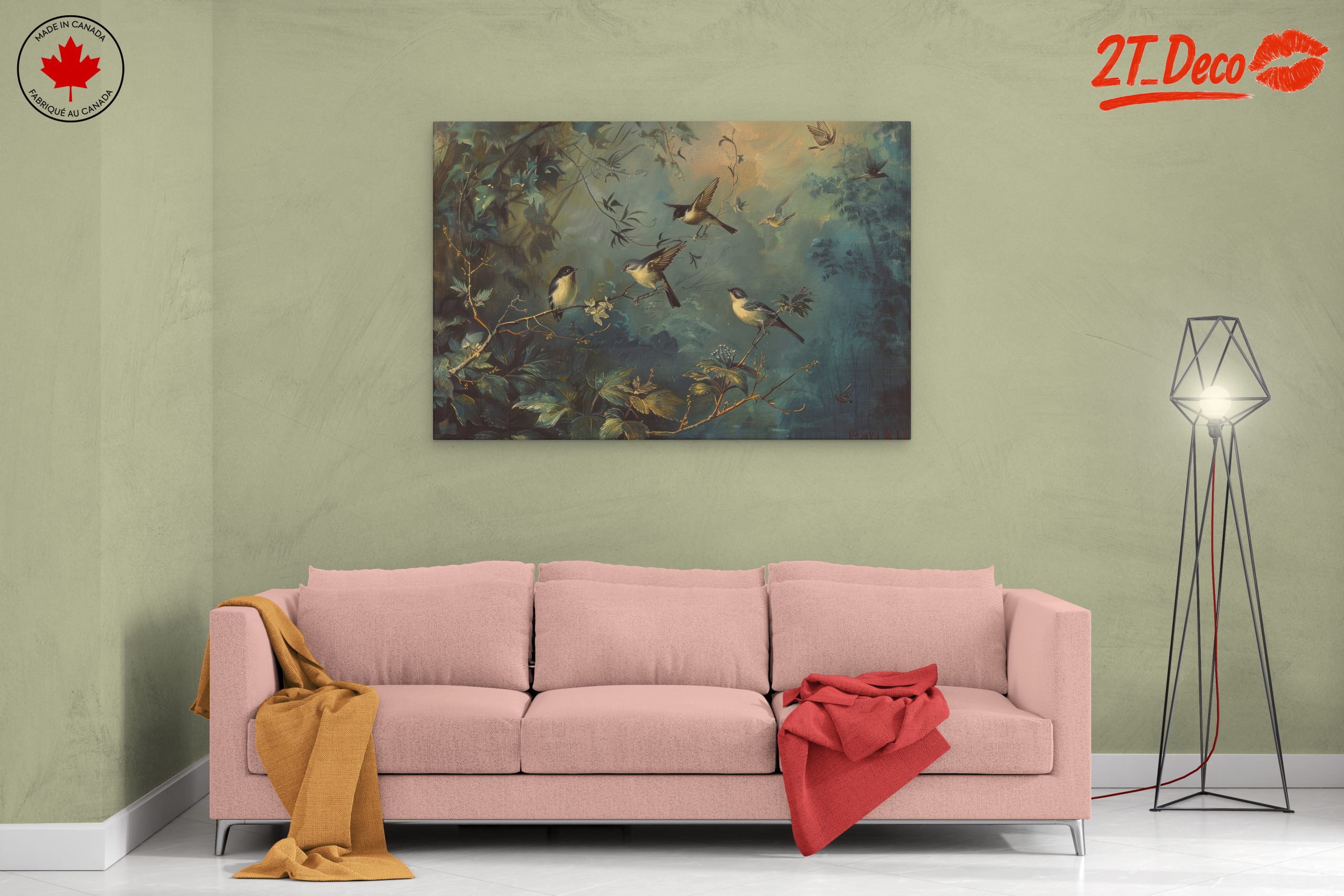 Serene Birds Among Lush Foliage - Image 2