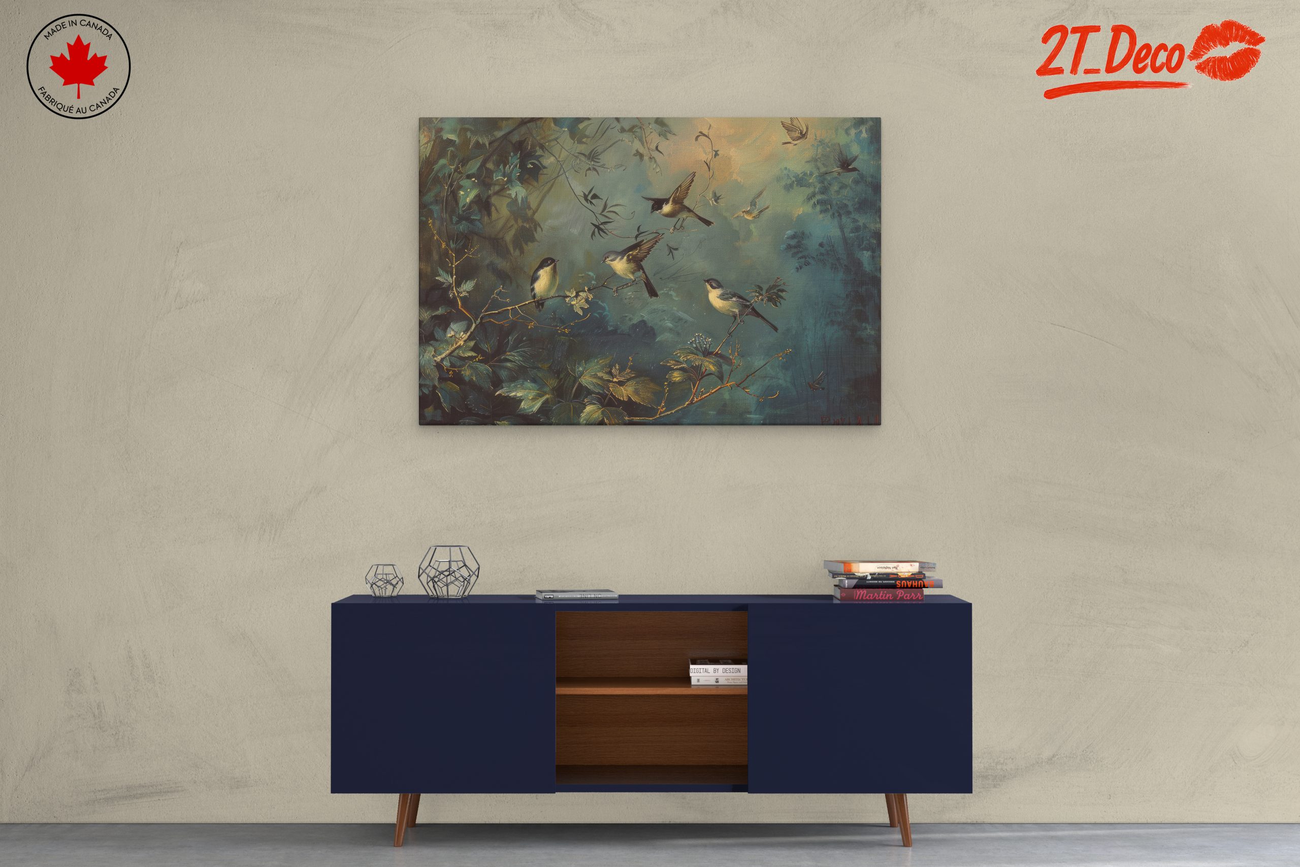 Serene Birds Among Lush Foliage - Image 3