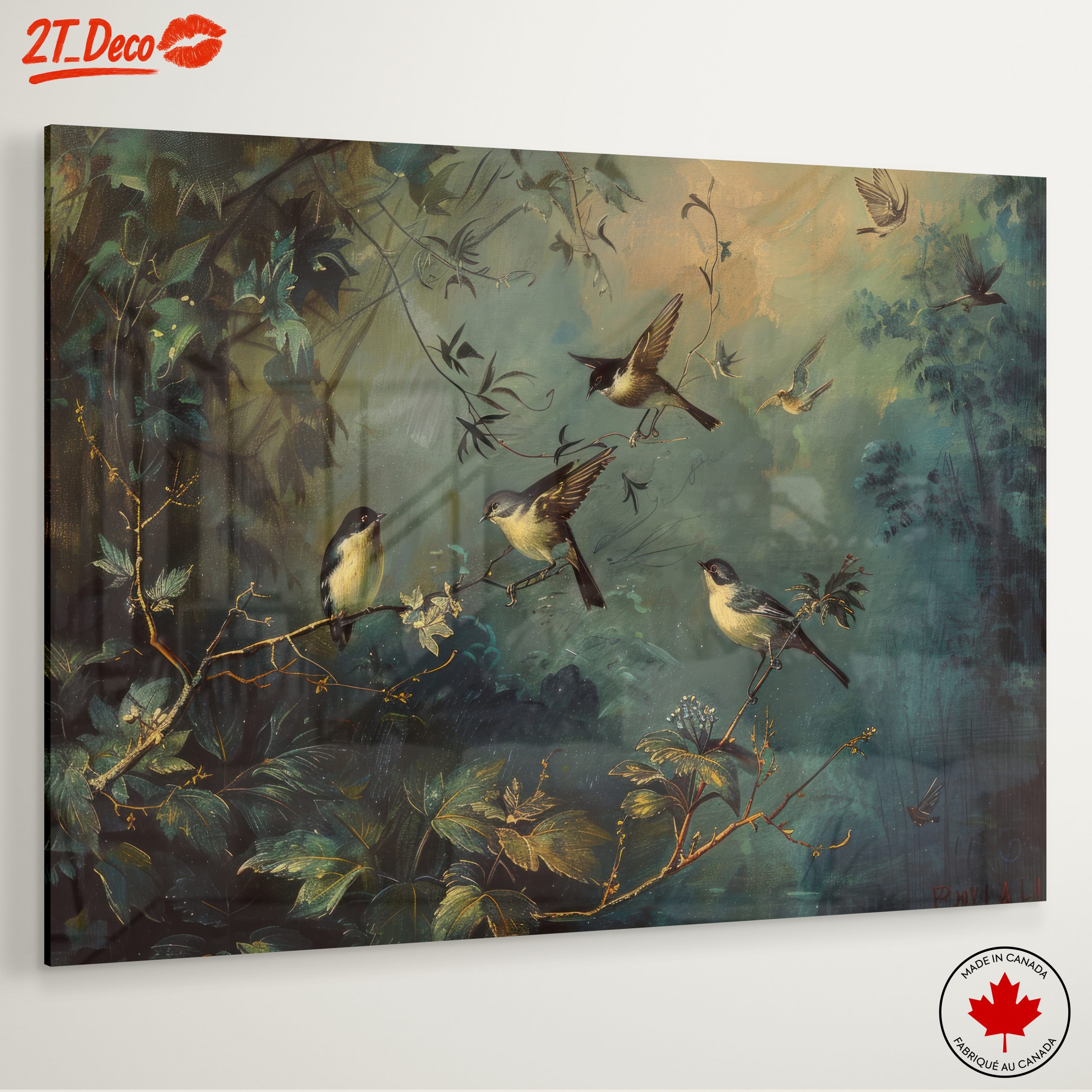 Serene Birds Among Lush Foliage - Image 6