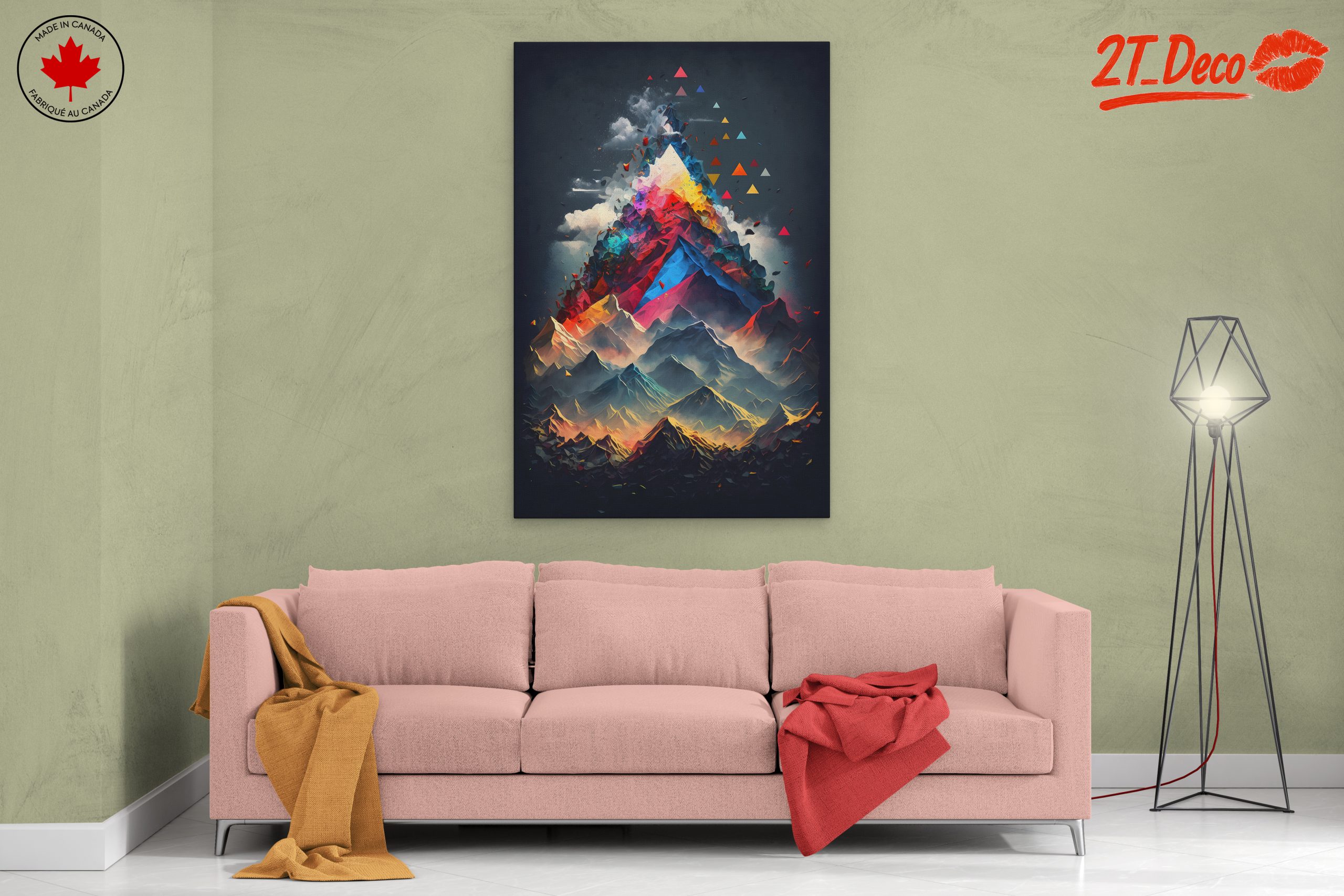 Vibrant Dynamic Mountain Landscape Art - Image 2