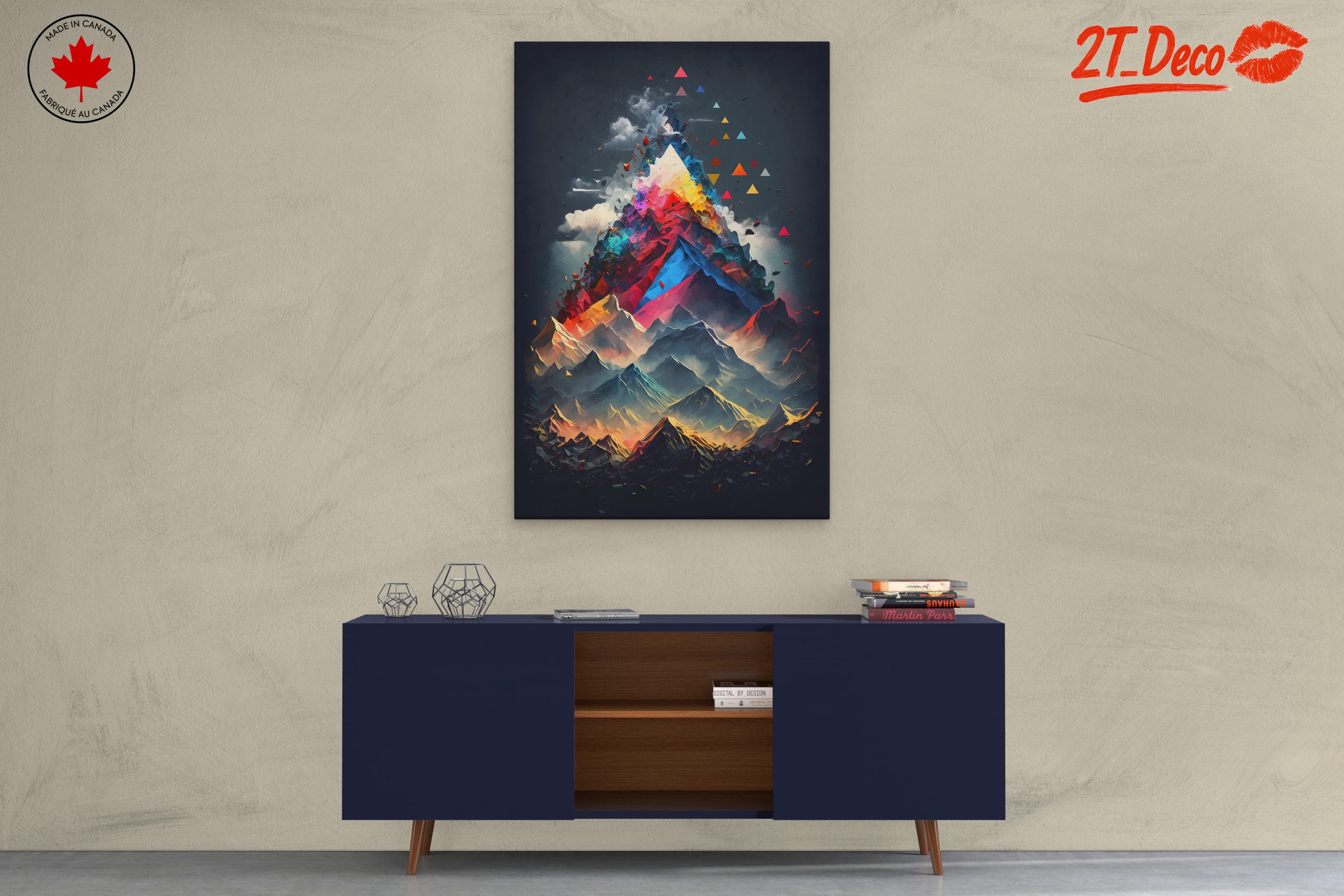 Vibrant Dynamic Mountain Landscape Art - Image 3
