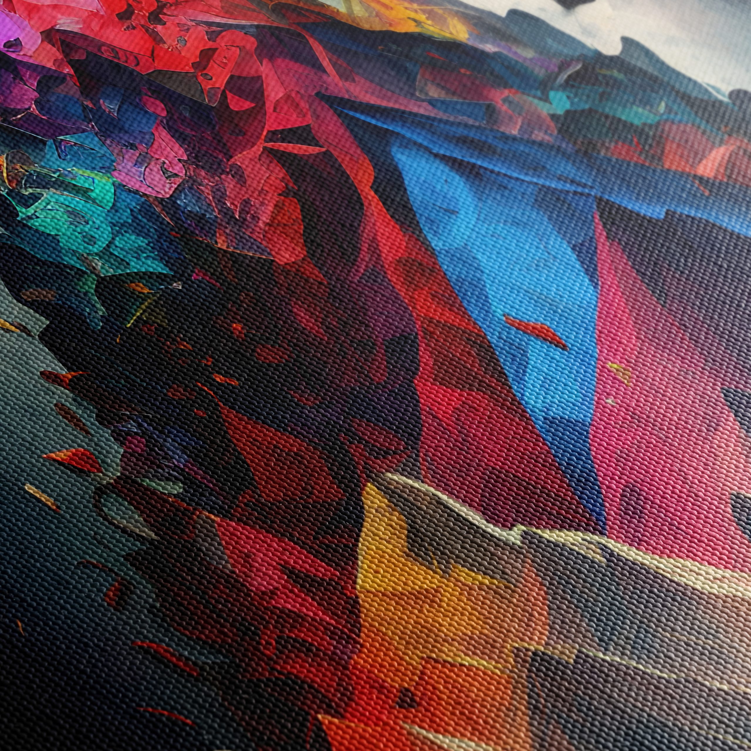 Vibrant Dynamic Mountain Landscape Art - Image 5