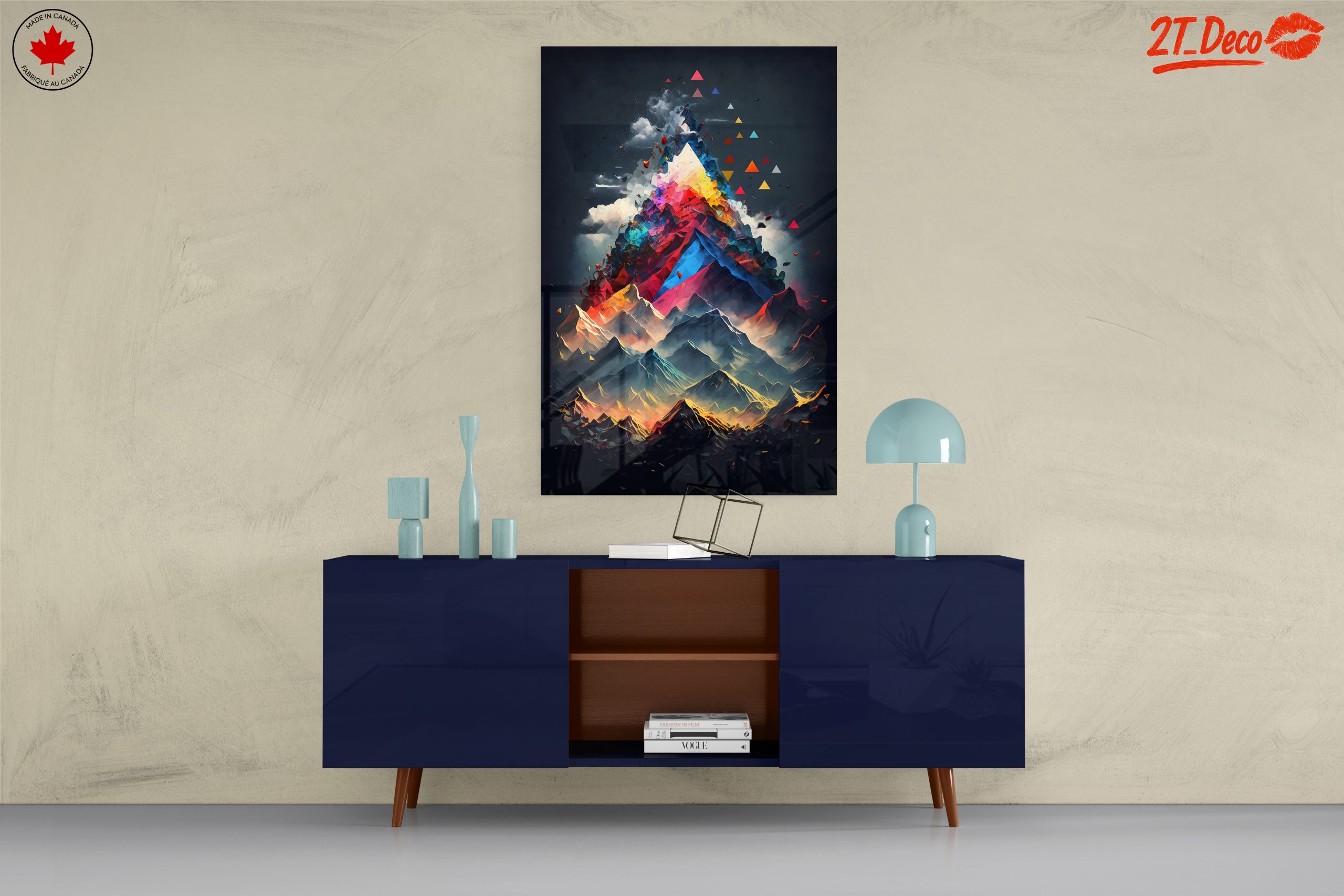 Vibrant Dynamic Mountain Landscape Art - Image 8