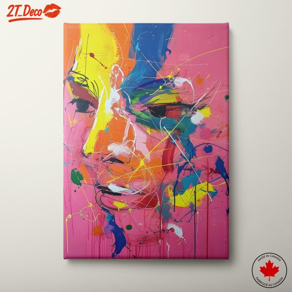 Vibrant Contemporary Portrait with Abstract Colors