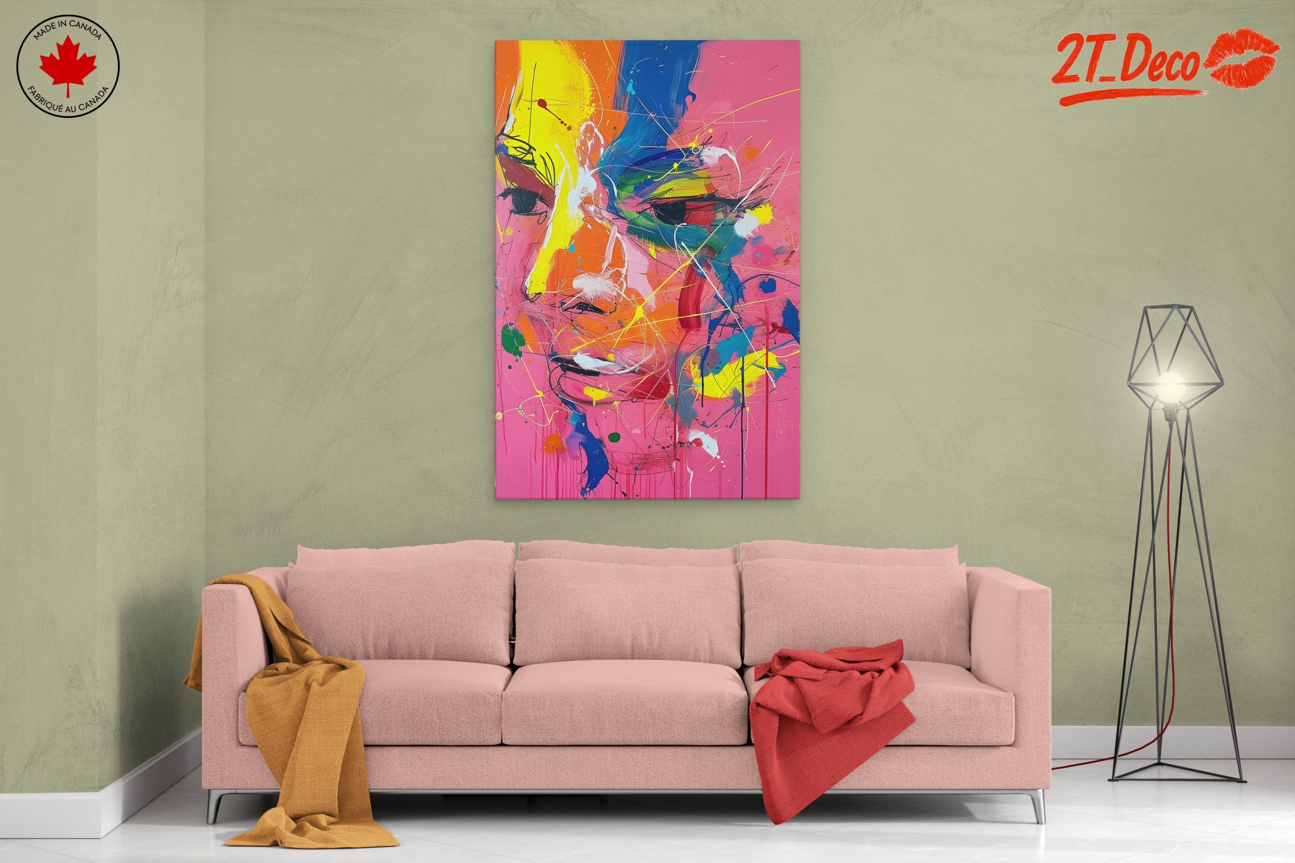 Vibrant Contemporary Portrait with Abstract Colors - Image 2