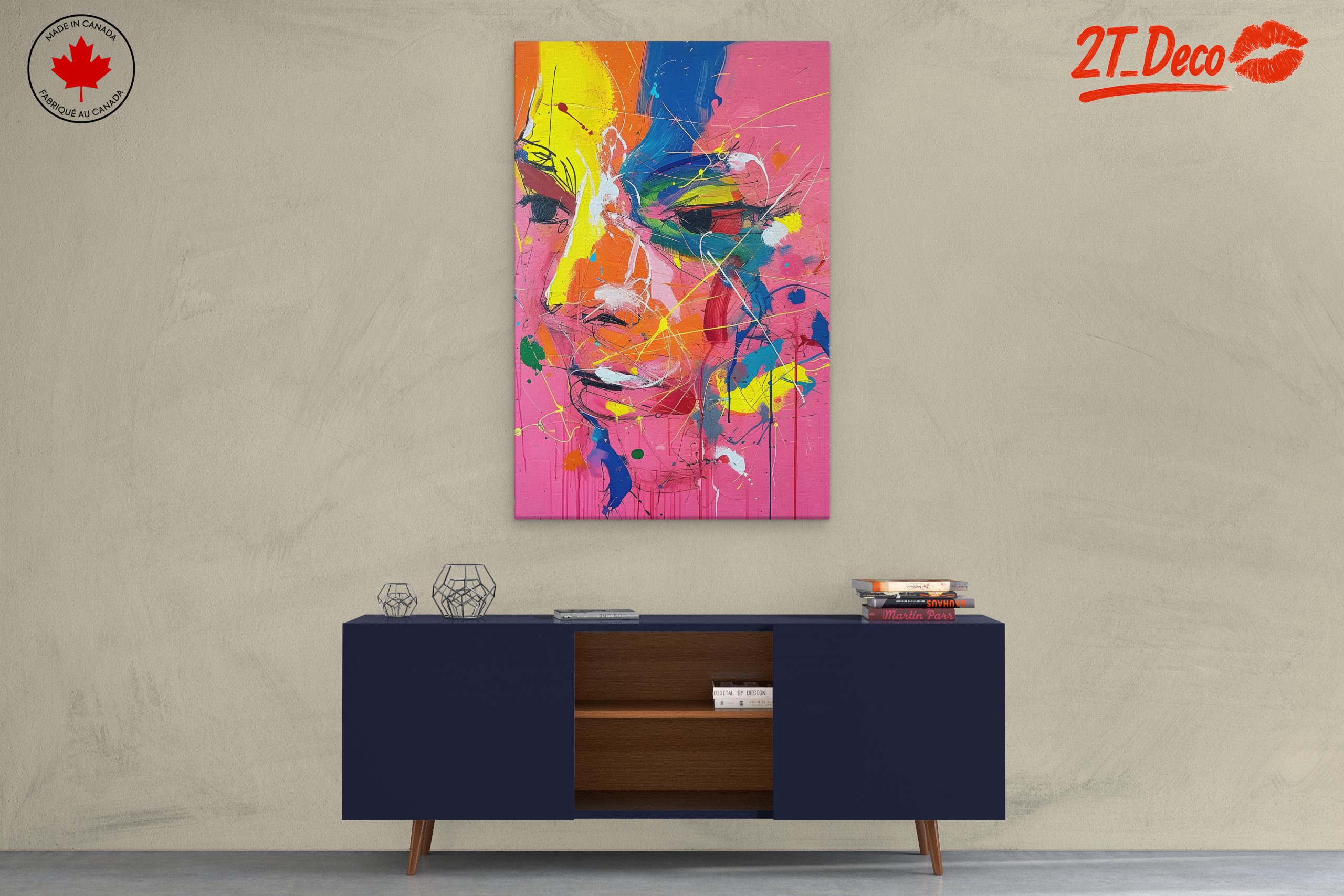 Vibrant Contemporary Portrait with Abstract Colors - Image 3