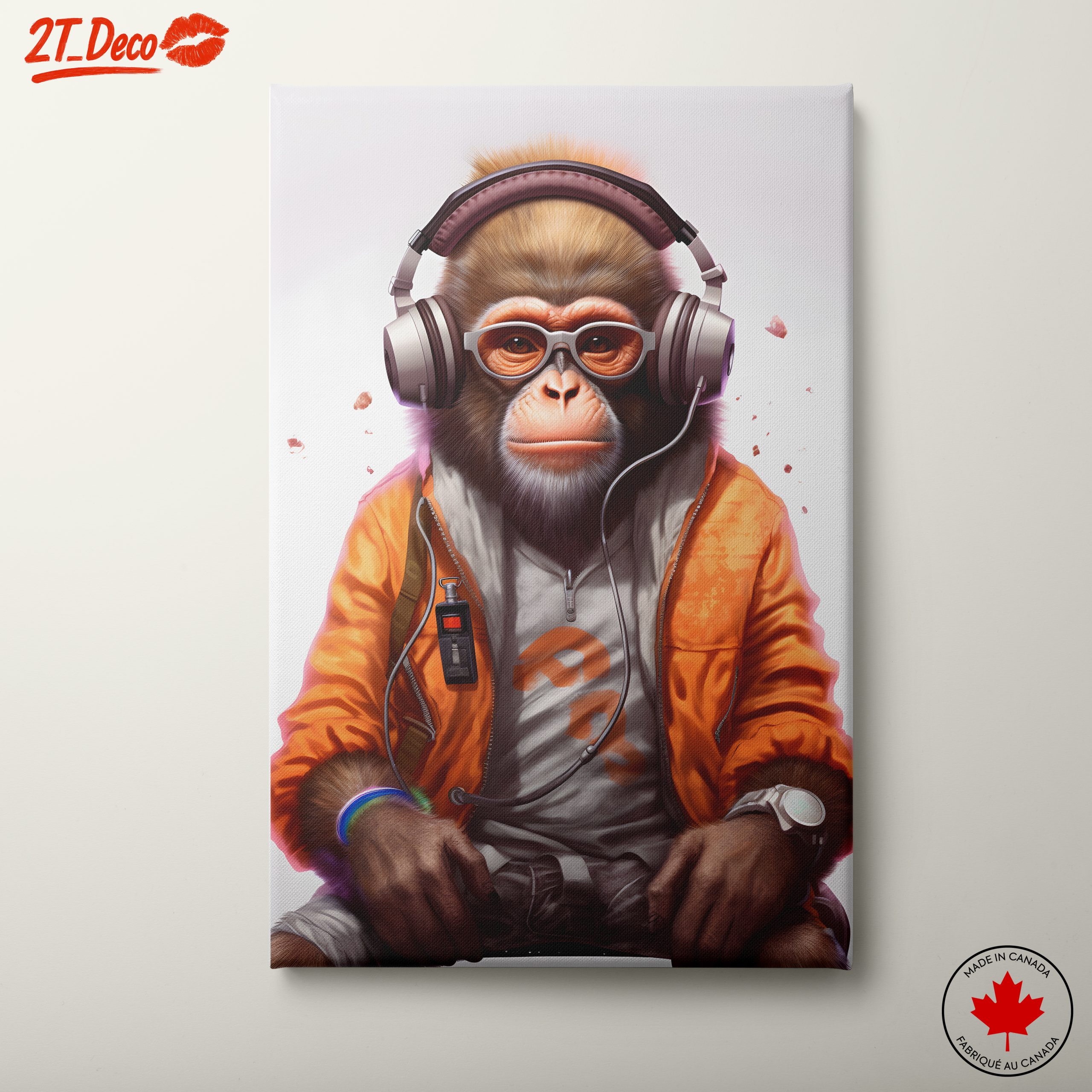 Cool Monkey Character with Headphones