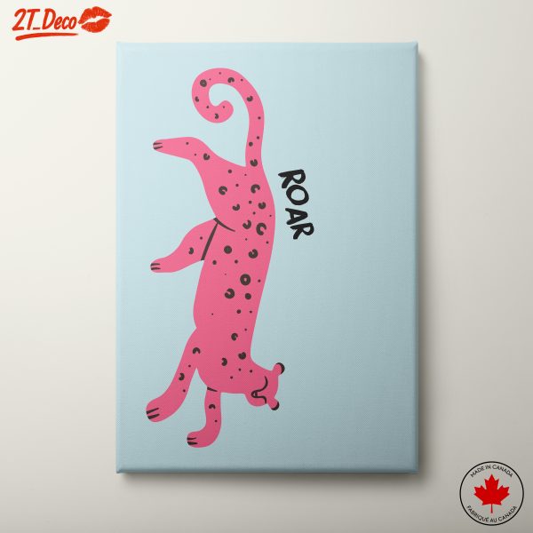 Whimsical Pink Leopard Art