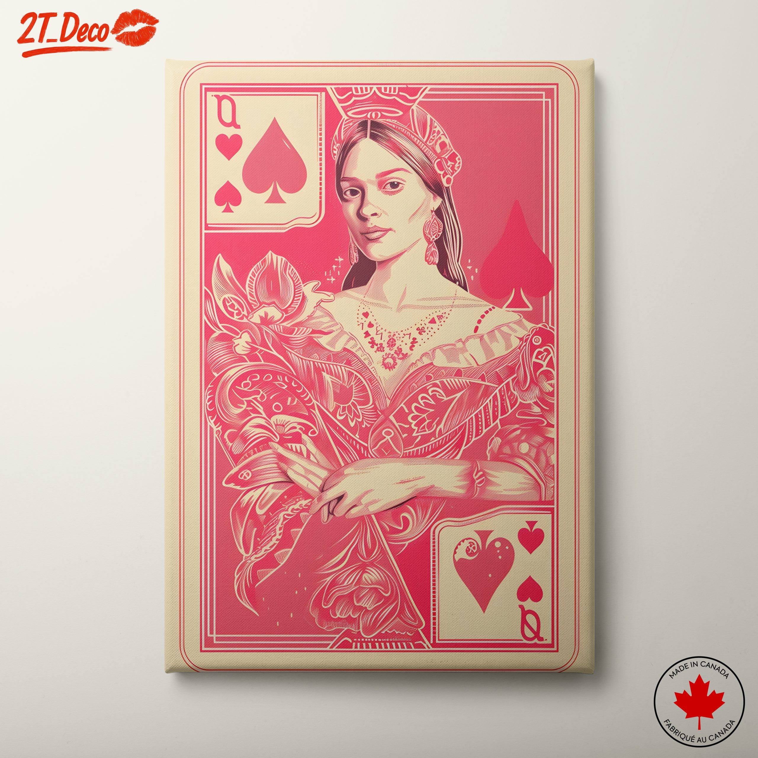 Stylized Queen Playing Card Art