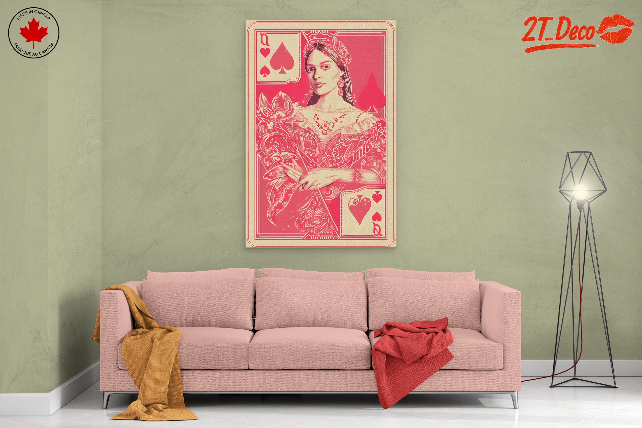 Stylized Queen Playing Card Art - Image 2