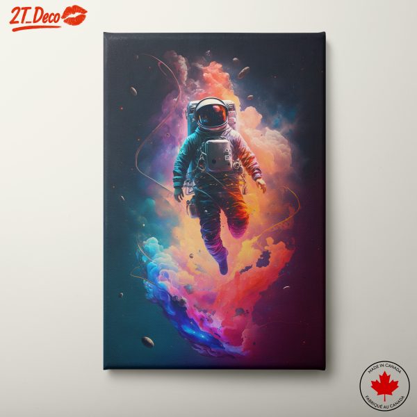 Astronaut in Colorful Space Adventure