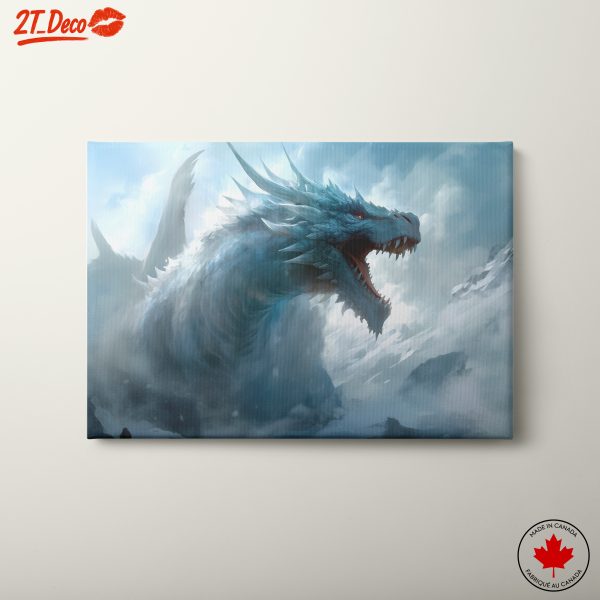 Majestic Dragon in Snowy Landscape