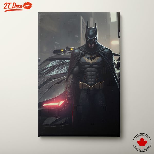 Batman in Gotham with Batmobile Art