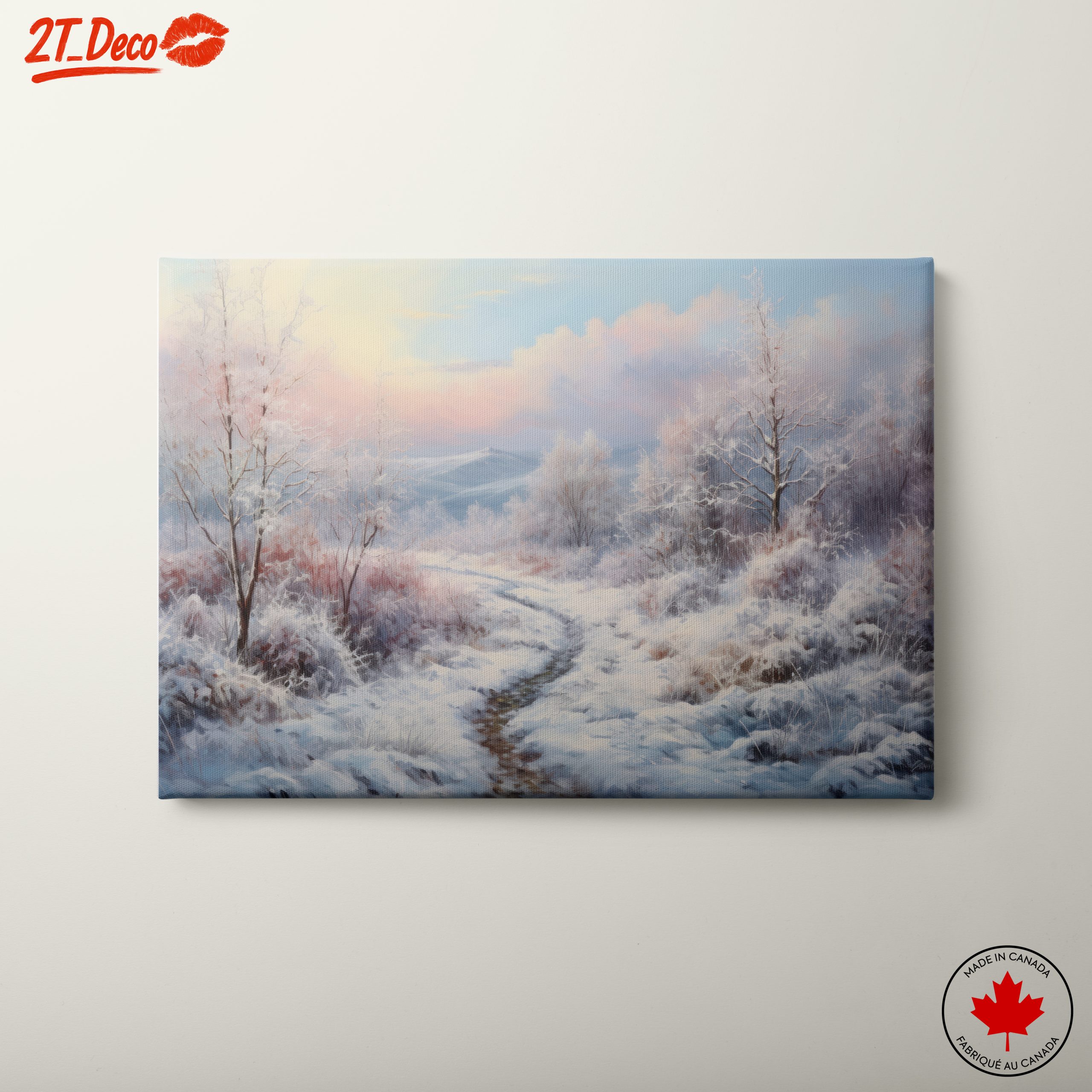 Serene Winter Landscape with Snowy Trails