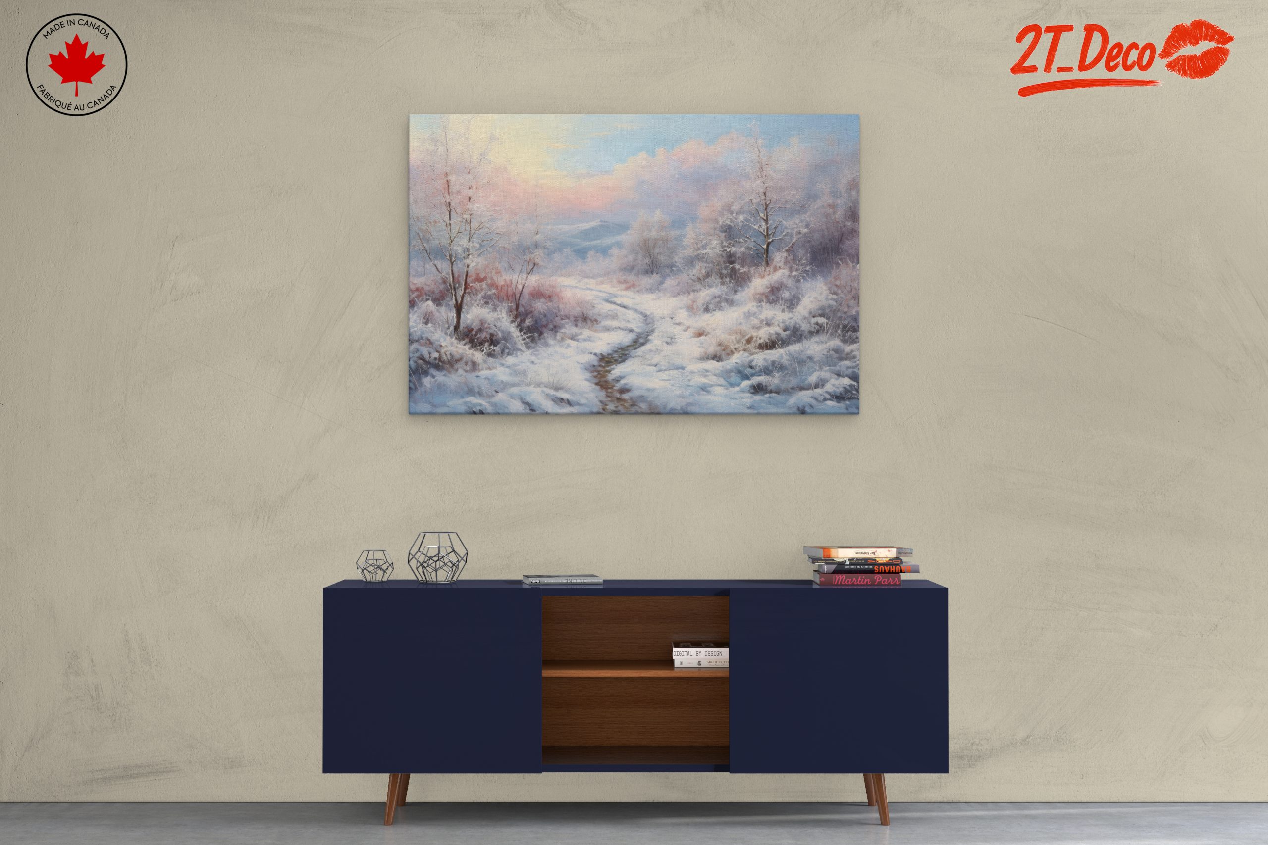 Serene Winter Landscape with Snowy Trails - Image 3